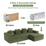 JUMBO CORD MODULAR L SHAPE CORNER SOFA 4 SEATER FURNITURE SETTEE SUITE POUFFE UK
