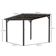 Pergola Kit Gazebo with UPF 50+ and Waterproof Polycarbonate Roof
