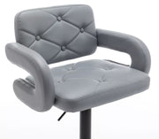 2 LARGE BAR STOOLS PLUSH SEAT GAS LIFT SWIVEL BREAKFAST KITCHEN BAR LARGE SEAT