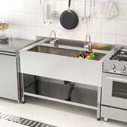 Commercial Sink Kitchen Stainless Steel Single Bowl Catering Hand Wash & Shelf