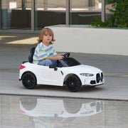 AIYAPLAY 12V BMW M4 Licensed Kids Electric Car w/ Remote, Suspension, White