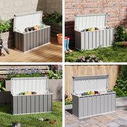 Metal Storage Sheds Waterproof Lockable Garden Deck Box Storage Container Box