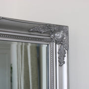 Extra large ornate silver floor wall leaner mirror French living room hallway