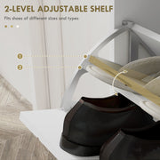 Narrow Shoe Storage Cabinet with 4 Flip Drawers for 16 Pairs of Shoes