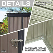 5x3ft Garden Shed Outdoor Furniture Tools Bike Storage Hut House Lockable Door