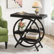 Industrial End Table for Living Room, 3-Tier Narrow Sofa Side Table with Storage