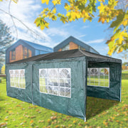 Gazebo PE 3X6M Outdoor Patio Shade Canopy Waterproof 6 Pieces Sidewalls Green