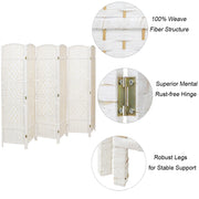 6 Panel Weave Wicker Room Divider Hand Made Privacy Screen/Separator/Partition