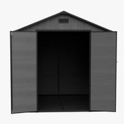 8x8FT Plastic Garden Shed Outdoor Tool Storage House with Floor & Lockable Doors