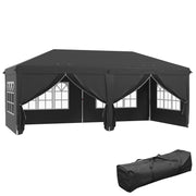 3x6m Garden Pop Up Gazebo Canopy Tent Marquee w/ Carry Bag, Black