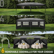 6m x 3m Garden Heavy Duty Pop Up Gazebo Marquee Party Tent Wedding Canopy Black