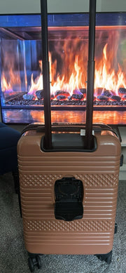French Connection 2-Piece Brown Hard Shell Luggage Set, 4 Spinner, Telescopic