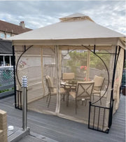 Outdoor Gazebo Party Tent Metal Patio Canopy Sun Shade Garden Curtain Shelter 3m