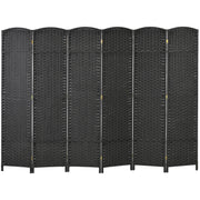 6 Panel Folding Room Divider, Privacy Screen, 240 x 170cm, Black