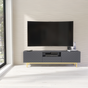 TV Unit TV Stand Sideboard Cabinet Cupboard White Gold Carved Doors Storage 180