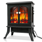 Electric Fireplace Log Burning Flame Effect Stove Fire Heater Black 750/2000W UK