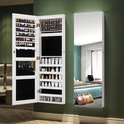 2-IN-1 Jewelry Cabinet Wall & Door Mounted Jewelry Armoire Full-Length Mirror UK