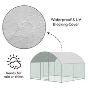 6x3m WALK IN CHICKEN RUN COOP LARGE OUTDOOR PEN METAL DUCK HEN POULTRY CAGE SHED