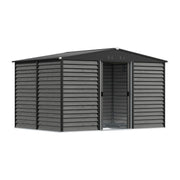 12x8ft Garden Shed Storage House with Double Sliding Door Outdoor Utility Tools