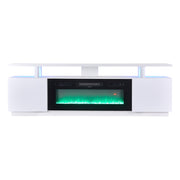 70Inch TV Stand Cabinet High Gloss Electric Fireplace Unit with 12 Colour Flame