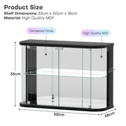 Small Rounded Display Cabinet with Glass Doors & RGB Lights for Action Figures