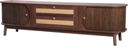 TV Stand Cabinet !SALE! Rattan 2 Doors 2 Drawers Storage Unit Walnut Brown