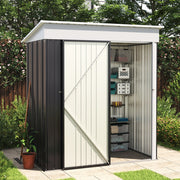 Lockable Metal Garden Storage Shed Outdoor Storage House Tool Sheds Shelf 5x3FT