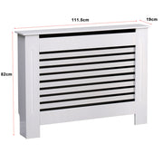 Kensington Radiator Cover Modern Traditional Horizontal Slat Cabinet MDF White