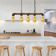Industrial Pipe Chandelier 5 Way Pendant Ceiling Light Kitchen Dining Island E27