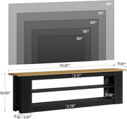 71-Inch Farmhouse Extra Long TV Stand with Storage Shelves for TVs up to 80 Inch