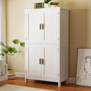 Kitchen Pantry Cupboard Freestanding Tall Storage Cabinet With 4 Door &4 Uhefzhs