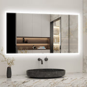 Illuminated Bathroom Mirror With LED light Bluetooth Shaver Socket Demister