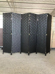 6-Panel Folding Room Divider Privacy Screen.Freestanding Portable Blacks