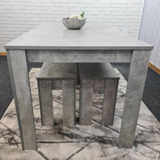 Grey kitchen Dining Table and 2 Benches setof 4 space saver dining room