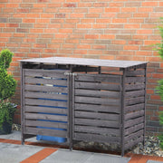Double Wooden Wheelie Bin Store Outdoor Garden Storage Dustbin Shed