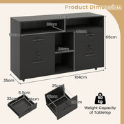 File Cabinet Mobile Lateral Filing Storage Organizer-Black