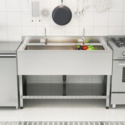 Commercial Sink Kitchen Stainless Steel Single Bowl Catering Hand Wash & Shelf