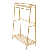 Heavy Duty Wooden Hanging Clothes Garment Rail Corner Open Wardrobe Storage Rack