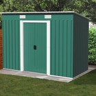8 x 4ft Metal Shed Garden Outdoor Storage Tool Shed Galvanised w/ Foundation Kit