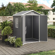 Large Plastic Shed 8x8 6x8 5x4FT Outdoor Garden Tools Storage House with 2 Doors