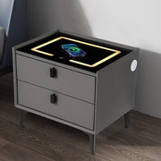 Smart Bedside Table with Light Phone Charging Modern Bedroom Furniture 2 Drawers