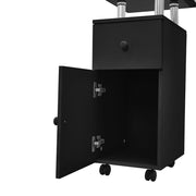 Glass Top Manicure Table Acetone Resistant Nail Desk with 4 Drawers & Cabinet UK