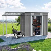 Metal Garden Shed 8 X 6, 8 X 8, 8 X 10 ft Storage Shed House with Extended Roof