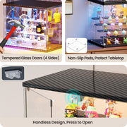 LED Display Case Glass Door RGB Light Music Rhythm 5-Tier Figure Cabinet Box