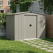 Garden Shed 8 X 6FT Metal Apex Roof With Free Foundation Outdoor Storage House