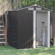Outdoor Storage Shed, Sliding Door, Sloped Roof 152 x 132 x 188 cm, Gre