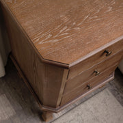 Dark Wood 3 Drawer Bedside Table Home Furniture