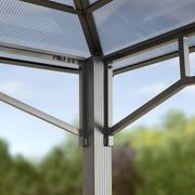 4x4 m Garden Gazebo outdoor pavilion aluminium frame hardtop polycarbonat roof
