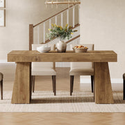 140cm Rectangular Dining Table Farmhouse Wooden Kitchen Table for 4-6 Person