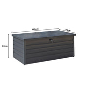 600L Galvanized Steel Trunk Container Garden Waterproof Storage Box Tools Bin UK